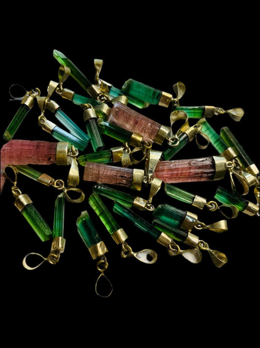 10 Tourmaline Crystal Pendants