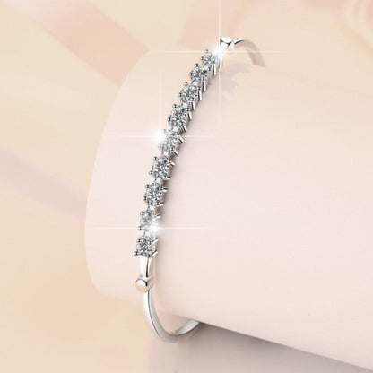 Adjustable Bracelet for Women, Gang Drill Moissanite S925 Sterling Silver