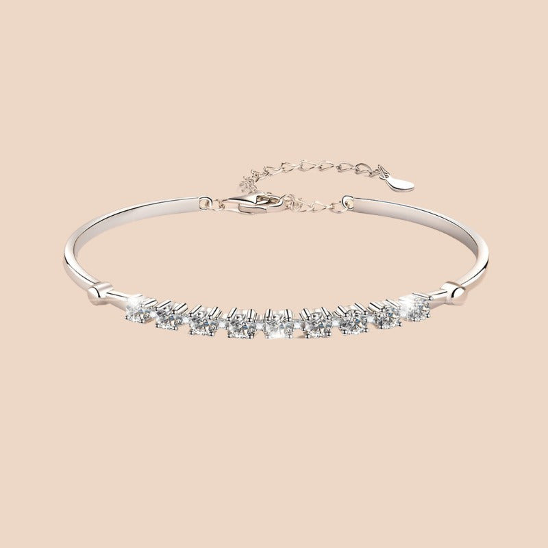 Adjustable Bracelet for Women, Gang Drill Moissanite S925 Sterling Silver