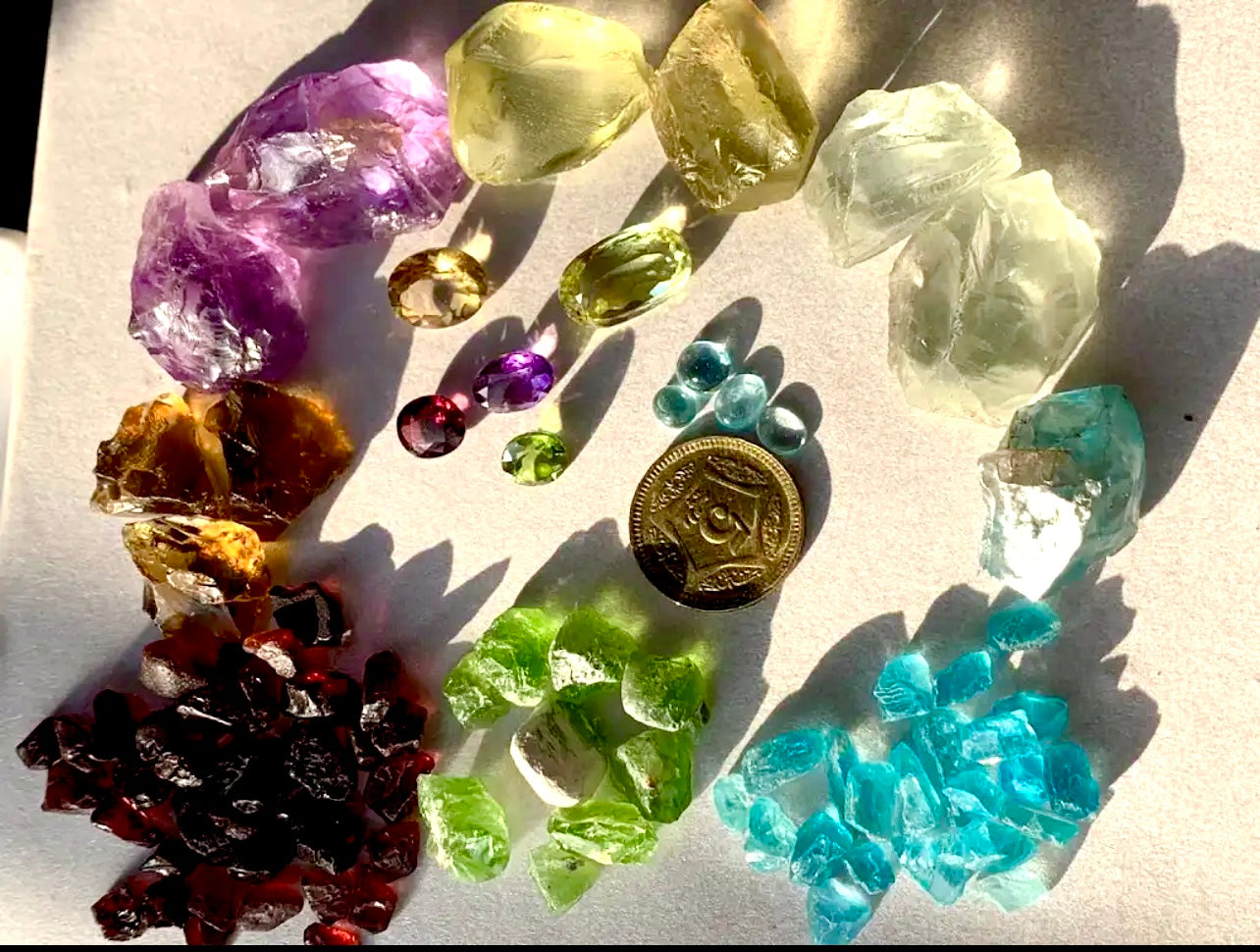 Facet Grade Raw and cut Amethyst, Prasiolite, Lemon Quartz, Garnets, Apaptite, Peridots Deal