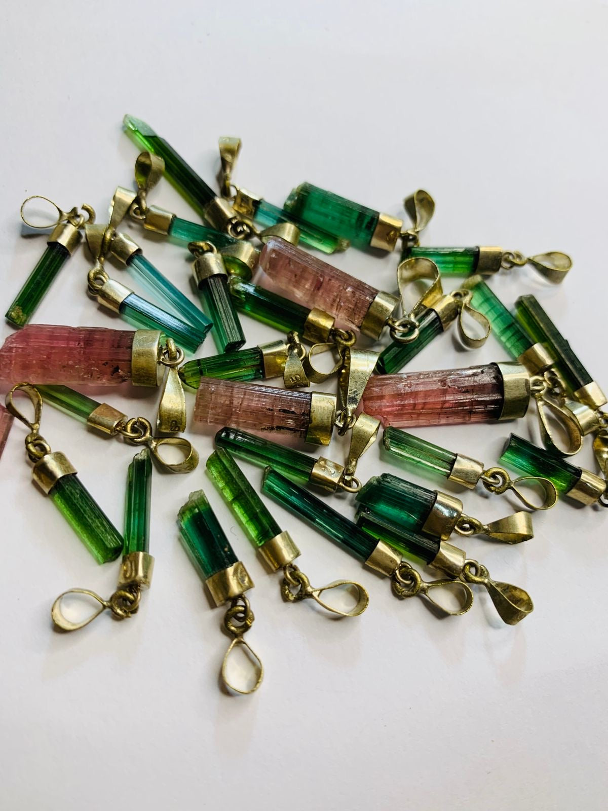 15 Tourmaline Crystal Pendants