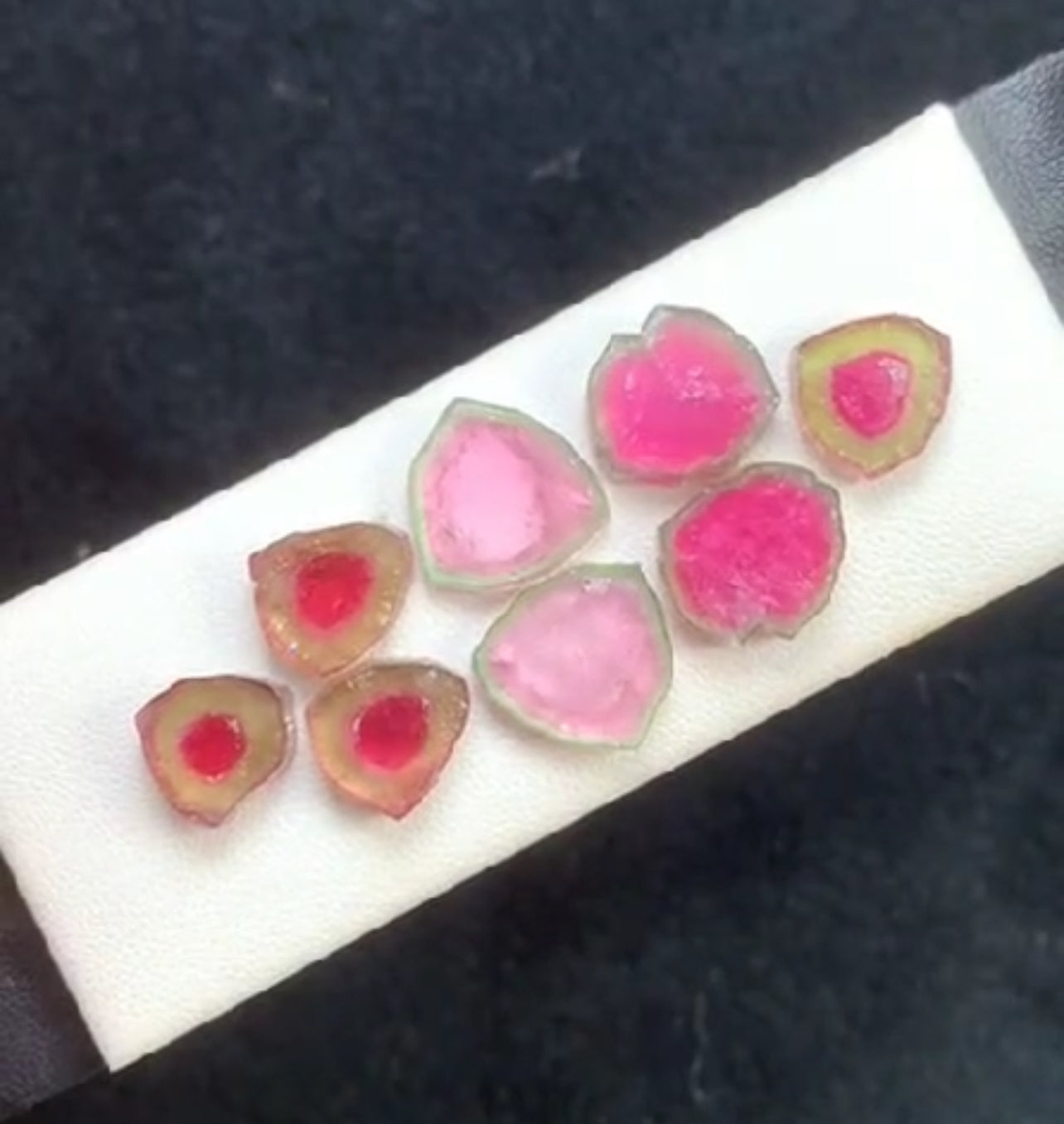 4 Pairs of Watermelon Tourmaline Slices | Pink Tourmaline Stones