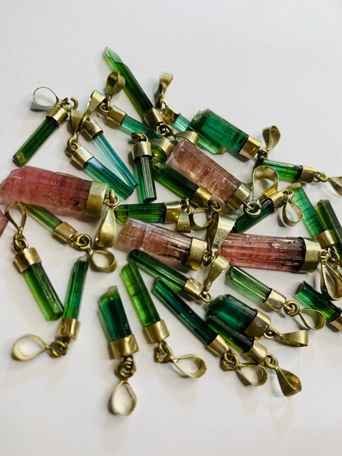 15 Tourmaline Crystal Pendants