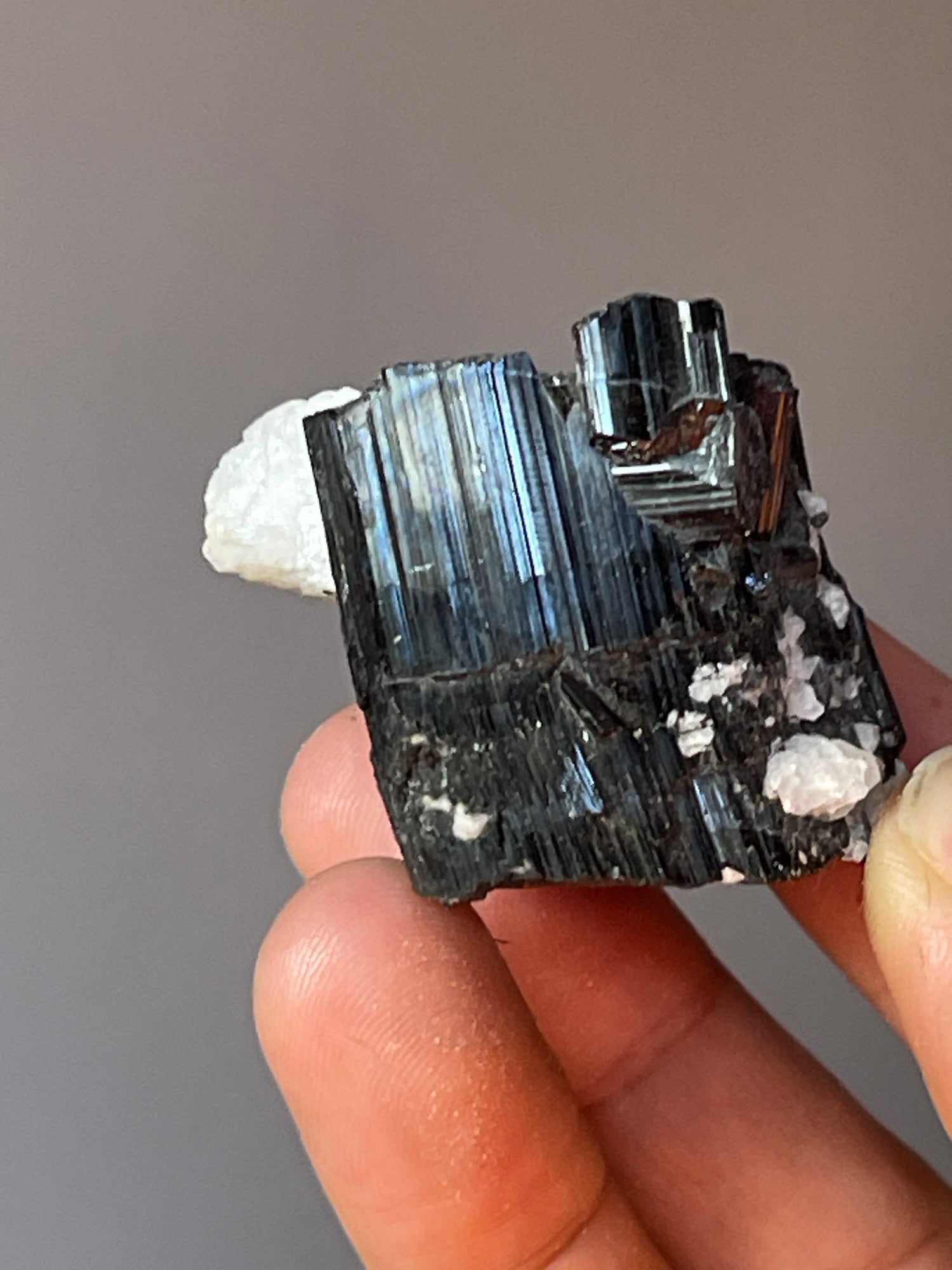 50.9 grams Black Tourmaline on Feldspar, Skardu, Pakistan