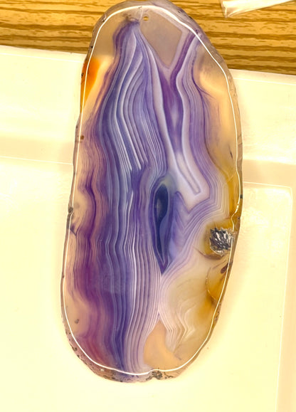 Purple Polished Agate Slice Geode Slabs