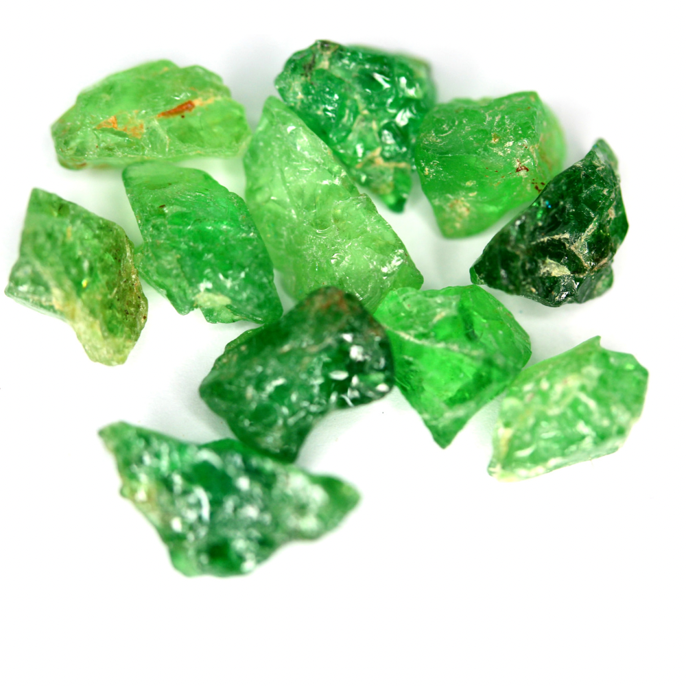 Raw Tsavorite Garnets for cutting