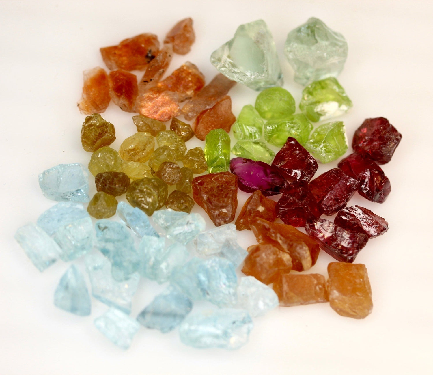 200 carats Facet Rough Combo Stone Deal Amethyst, Garnet, Sunstone, Peridot, Mali Garnet, Aquamarine