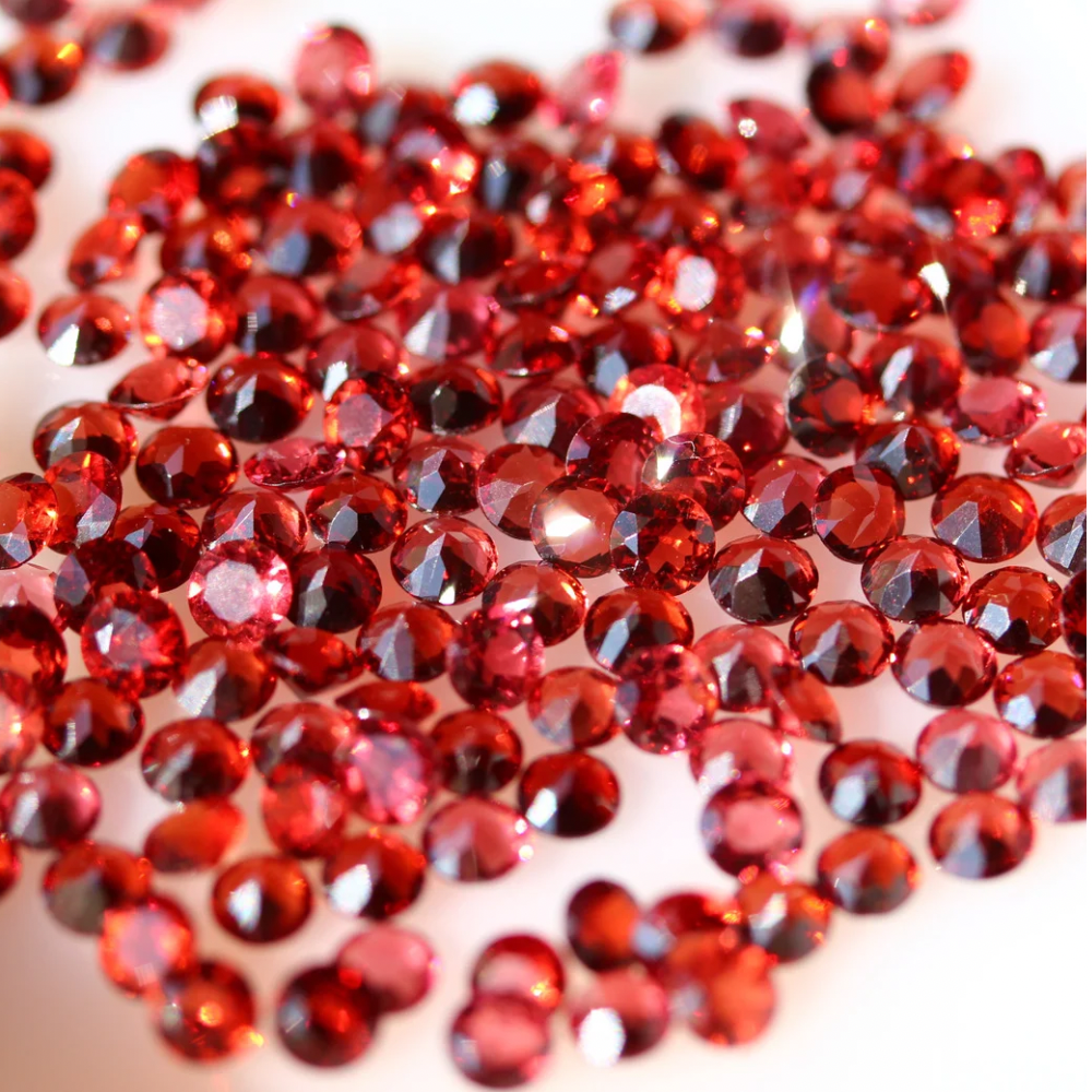 Caloiberated red garnet stone deals