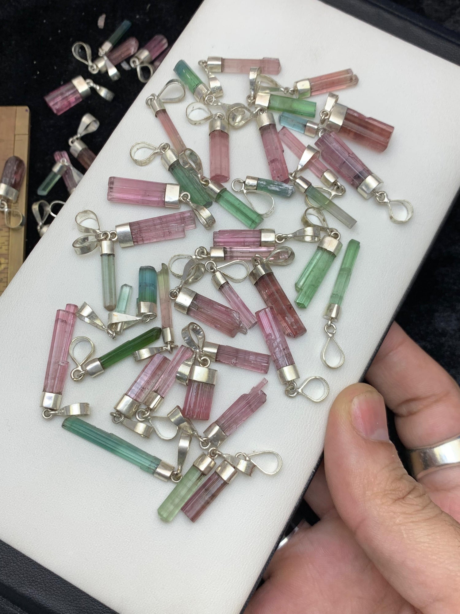 30 Pieces of Tourmaline Crystal Pendants Deal Wholesale