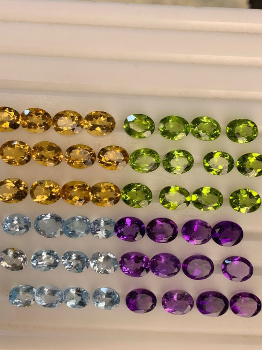 Exclusive Deal on Amethyst, Peridot, Citrine, and Topaz Pairs | Loose Gemstone Pairs