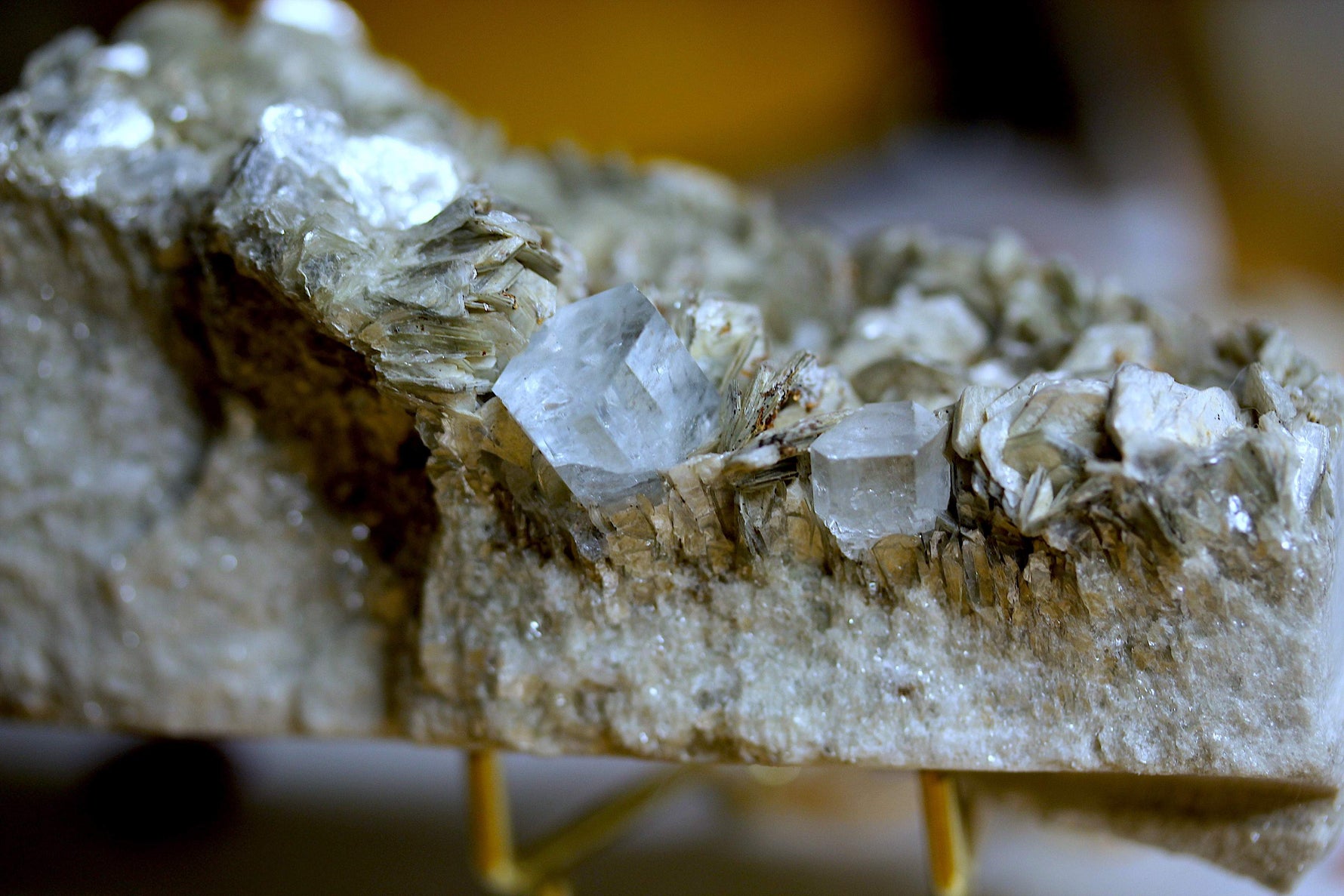 Aquamarine on Mica Specimen for collectors