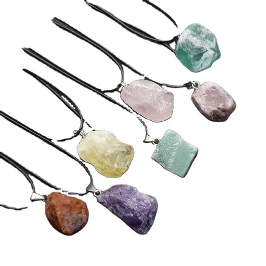 Natural Raw Crystal Pendant with hook | Crystal Healing Necklace