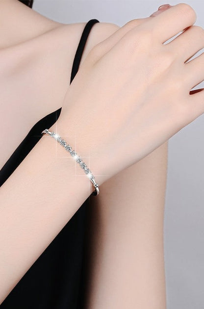 Adjustable Bracelet for Women, Gang Drill Moissanite S925 Sterling Silver