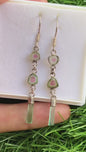 Watermelon Slices and Tourmaline Crystal Earrings