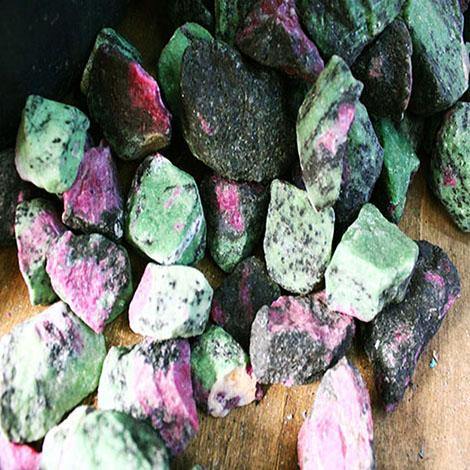 natural rough ruby on zoisite gemstones for sale