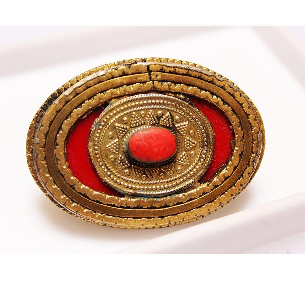 Coral Afghan Antique Kuchi Cuff