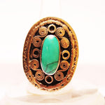 Vintage Ring Green Turquoise - folkmarket