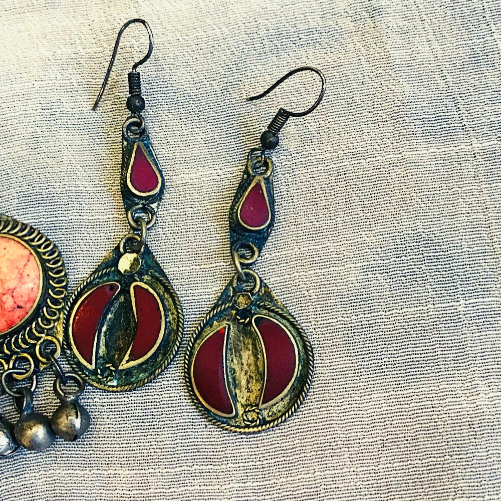 5 Different style antique kuchi gypsy earrings