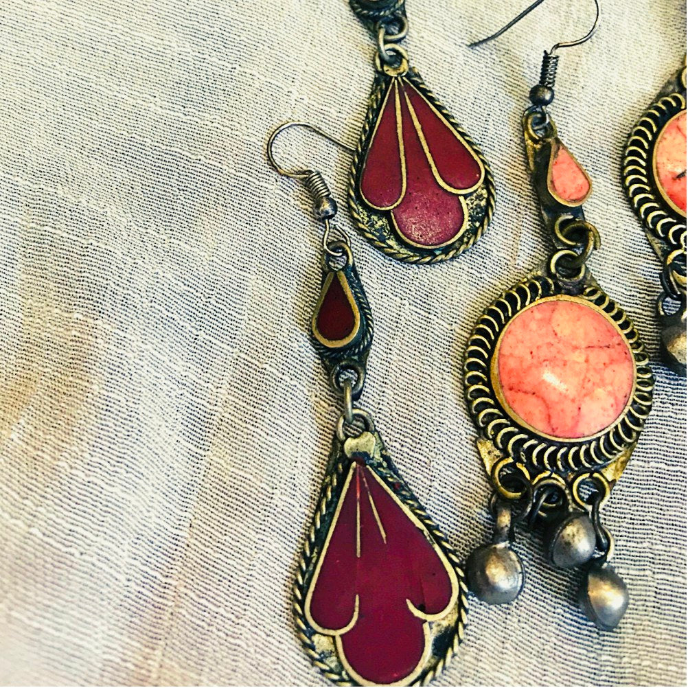 5 Different style antique kuchi gypsy earrings