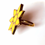 yellow Tribal Ring | Boho stone ring