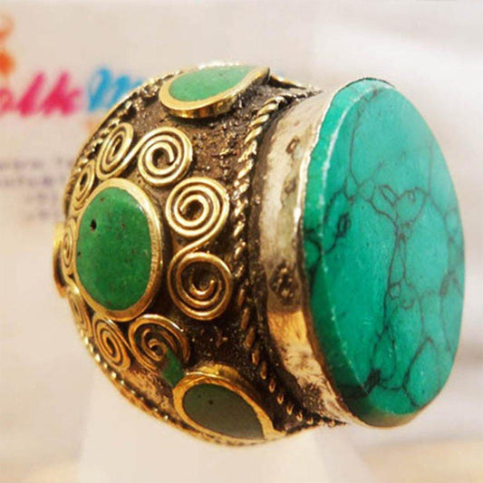 Turquoise Tribal Ring / Ethnic Ring - folkmarket